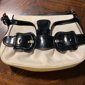 Fendi canvas/leather Borsa Buckle chain bag